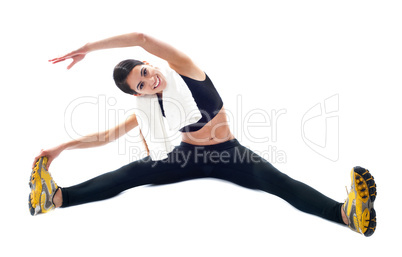 Sporty teenager doing flexibility exercises