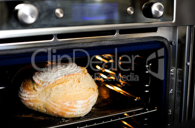 Baked cake in the oven