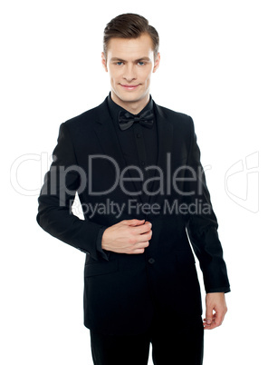 Smiling young man in party wear attire