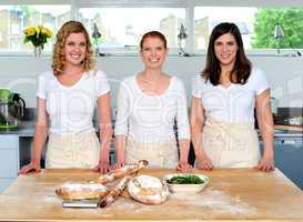 Group of young beautiful professional chefs