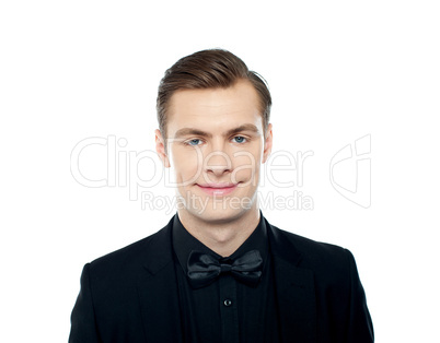 Closeup portrait of charming young man