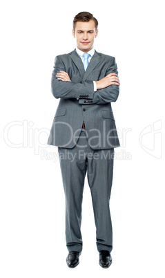 Handsome young executive. Full length portrait