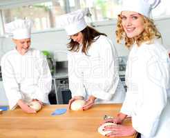 Female chefs at work in a restaurant kitchen