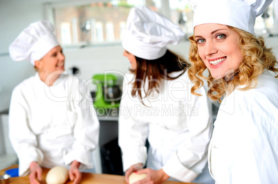 Group of professional female chefs