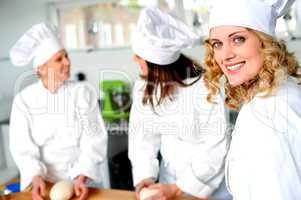 Group of professional female chefs