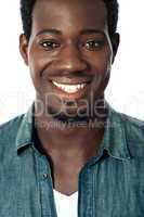 Closeup portrait of smiling black teenager