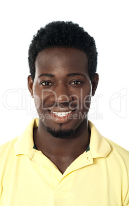 Closeup portrait of a young african guy