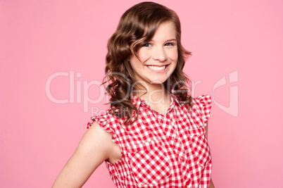 Fashionable smiling caucasian teenager