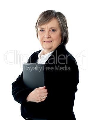 Business woman holding important documents