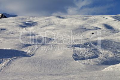 Ski slope in evening