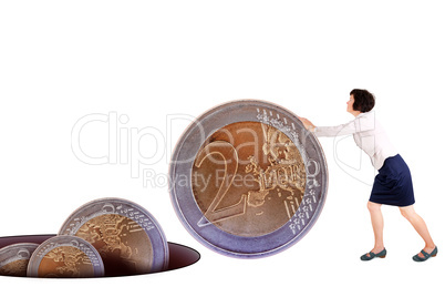 Euro coin rolls into the black hole