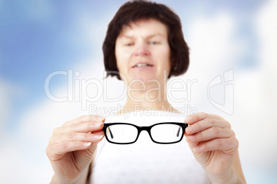 Opticians in fitting eyeglasses