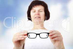 Opticians in fitting eyeglasses