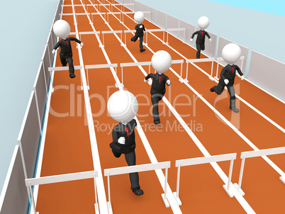 3D business men racing