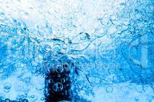 Background of Blue Bubbles Underwater