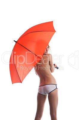 Pretty young woman with umbrella