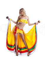Beautiful dancer in mexican costume