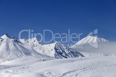 Winter mountains, ski resort