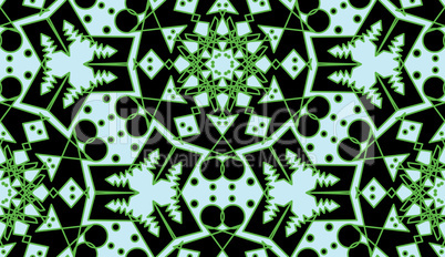 Green Circular Seamless Pattern