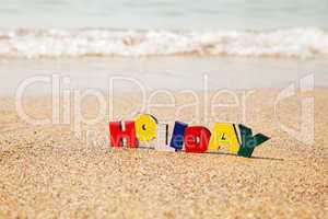 Wooden colorful word 'Holiday'