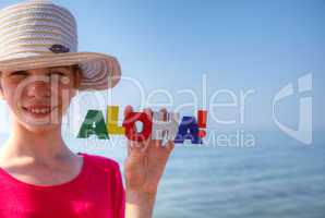 Teen girl at a beach