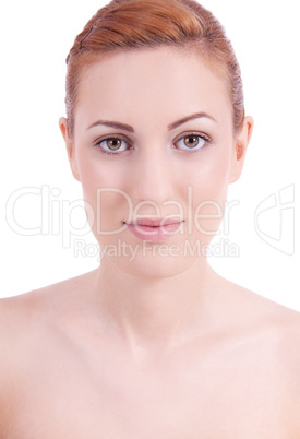 Portrait einer jungen hübschen Frau mit reinem Gesicht