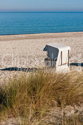 Strandkorb am Meer, Beach chair at the ocean