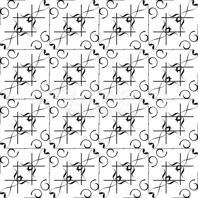 seamless abstract floral pattern, monochrome vector