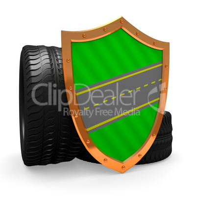 car wheels and shield