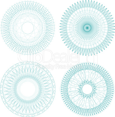 round guilloche element for certificate, vector money design