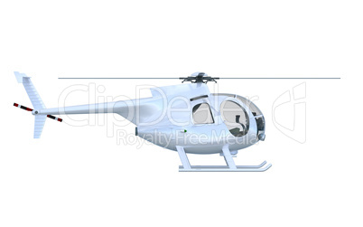 Silber Hubschrauber Seitenansicht - isoliert 2