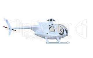 Silber Hubschrauber Seitenansicht - isoliert 2