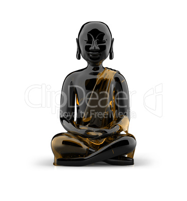Buddha-Statue aus Glas - Schwarz Gold