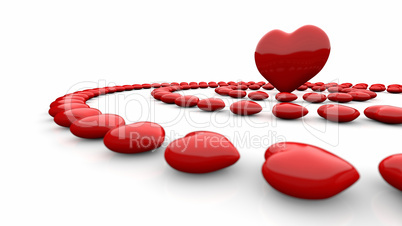 3D love concept - red and white