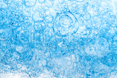 Background of Blue Bubbles Foam