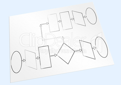 Paper sheet with the block diagram