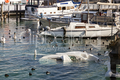 Sinking boat