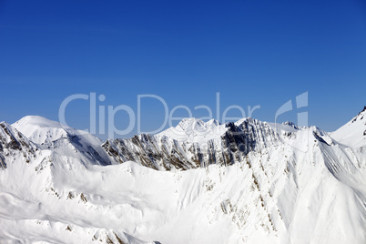 Winter mountains in sunny day