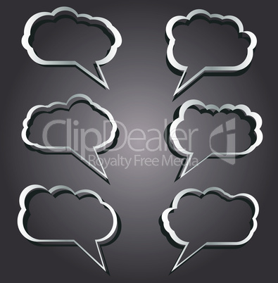 Speech bubbles vector set in vintage background