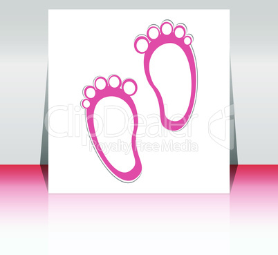 baby girl announcement card. happy birthday vector