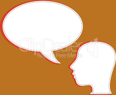 vector talking head with abstract speech bubble