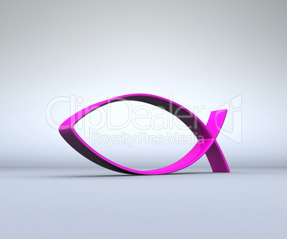 3D ICHTHYS Pink auf Grau 02