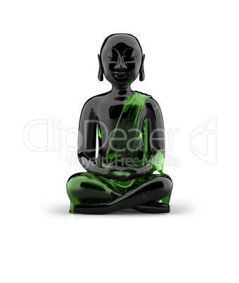 Buddha-Statue aus Glas - Schwarz Grün