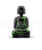 Buddha-Statue aus Glas - Schwarz Grün