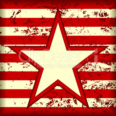 Star on a striped background