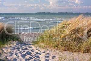 Weg zum Strand durch Dünen an der Ostsee