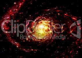 Being shone spiral gas nebula