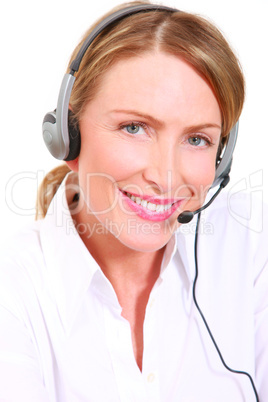 businesswoman with microphone