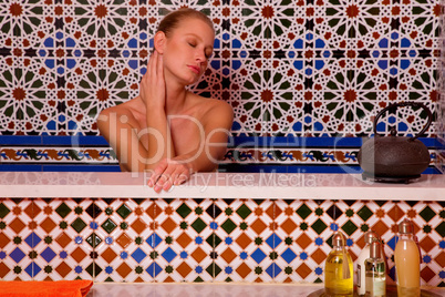 woman in the bathtube
