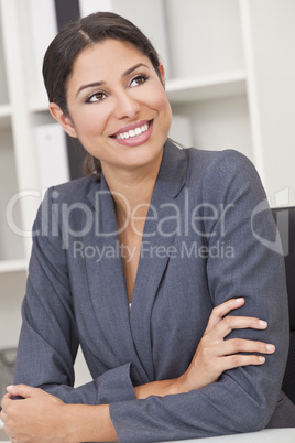 Happy Smiling Hispanic Businesswoman Woman